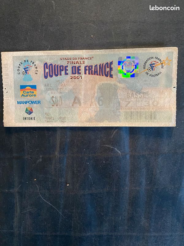 Programme Finale Coupe de France 2001 RCS STRASBOURG