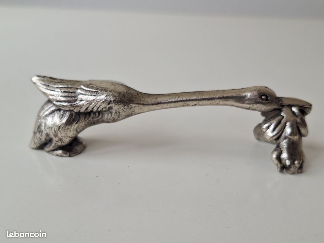 B1/ 12 ancien vintage repose porte couteaux metal argente neuf boite - Arts de la table