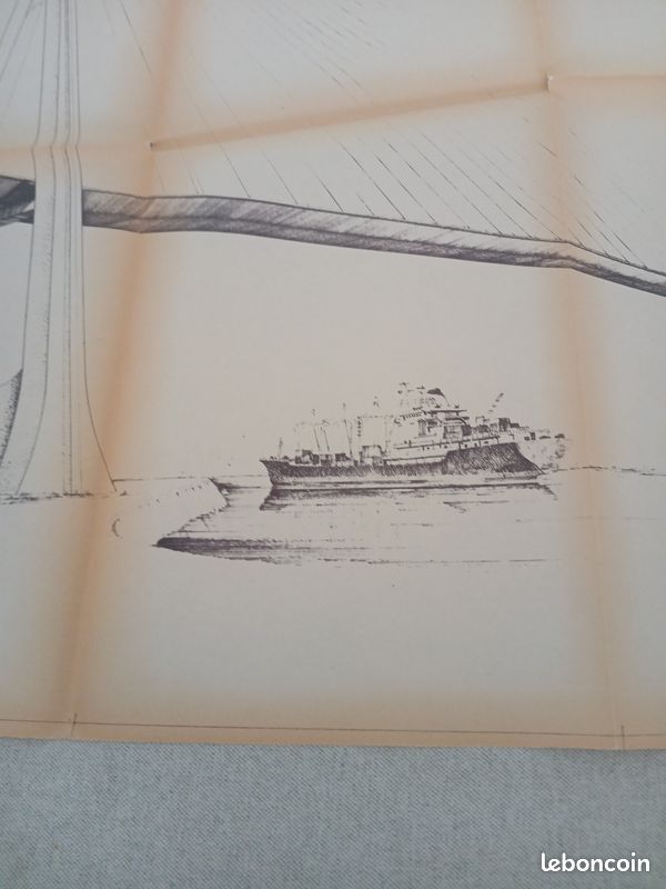 2 affiches 50 ans du pont de tancarville PLUS grand plan projet du pont de honfleur 120 PAR 80 CM (image 4)