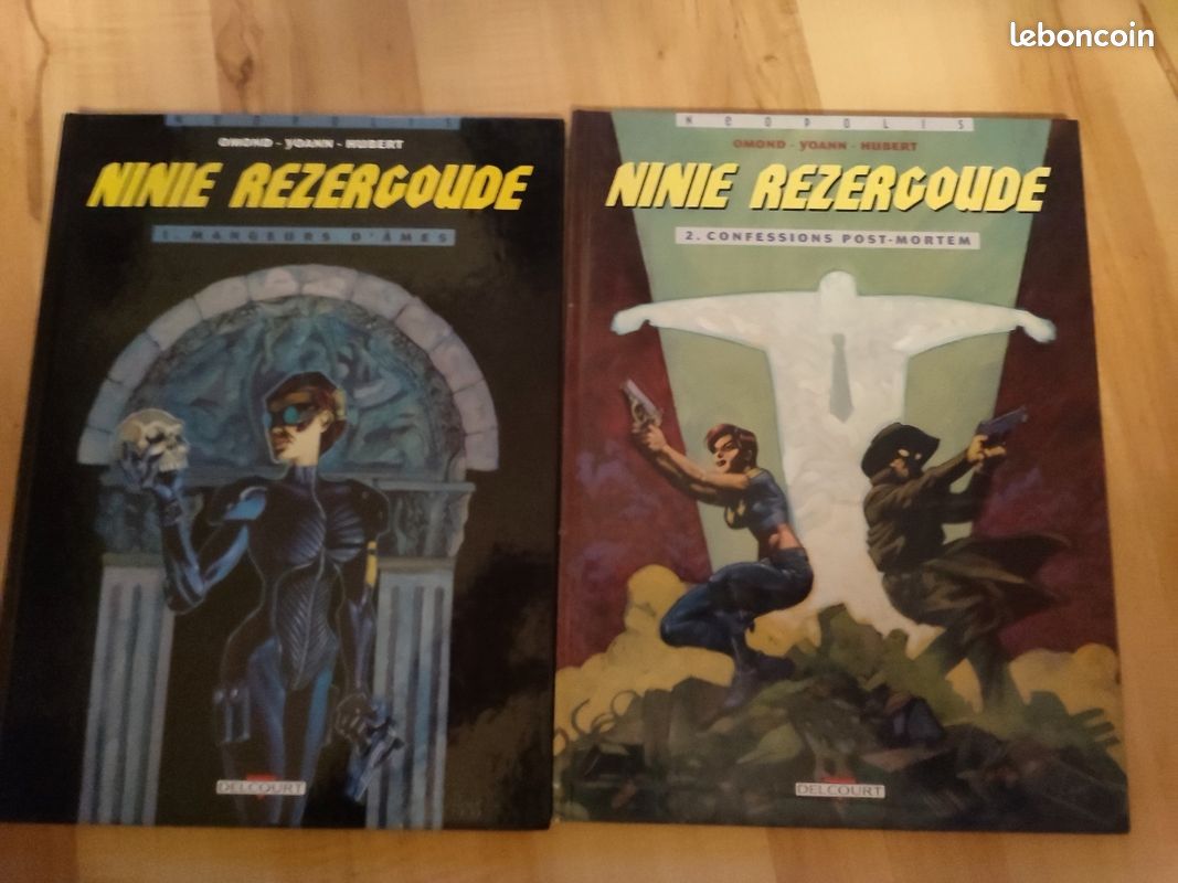 Dédicace Yoann lot deux bds Ninie rezergoude T1eo et dédicaces et T2 Delcourt omond, tome 1 abîmé au coin bas voir photo (image 2)