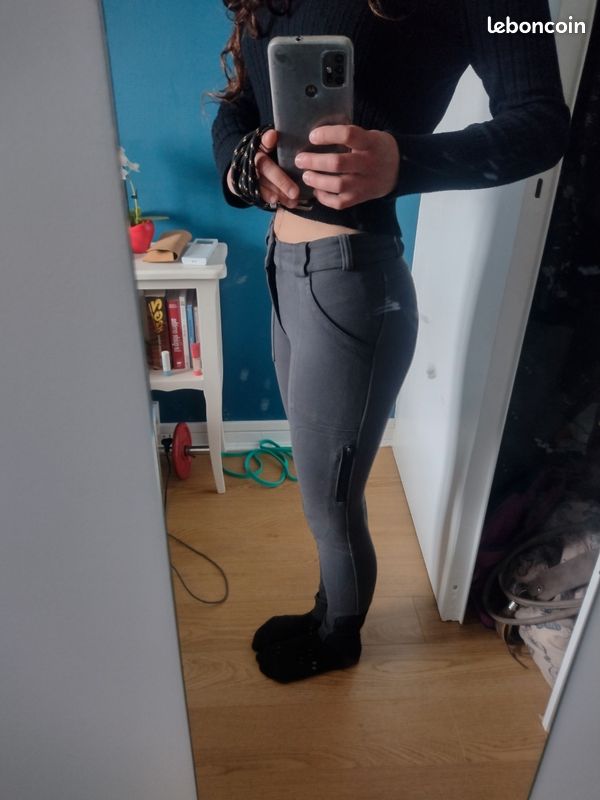 Pantalon D'équitation Gris Fouganza Oxylane - Taille 70/73 (EUR 40 / US 28/29)