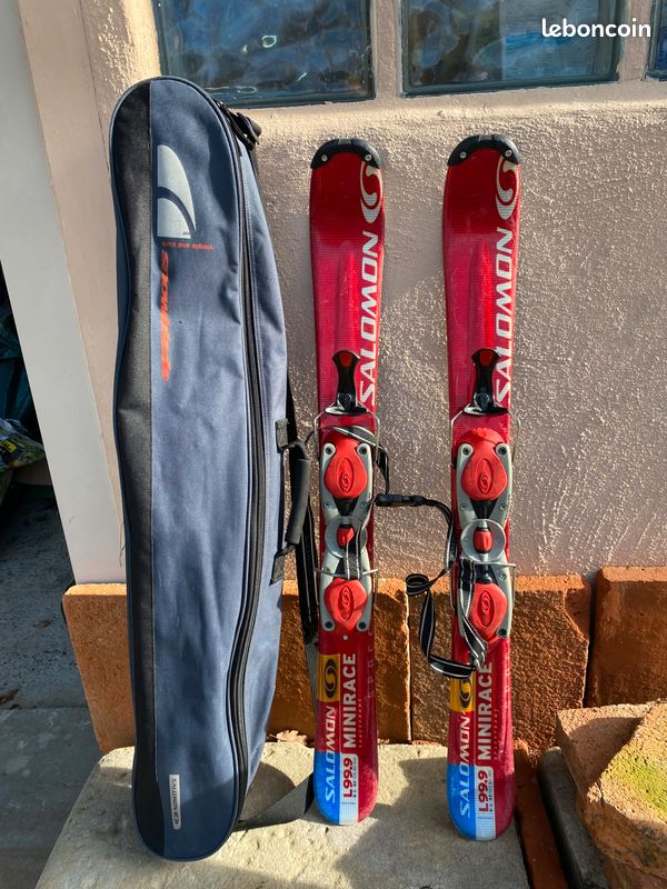 mini ski salomon femme Snowblades mini skis SALOMON minirace 99,9 cms fartés prêts à skier