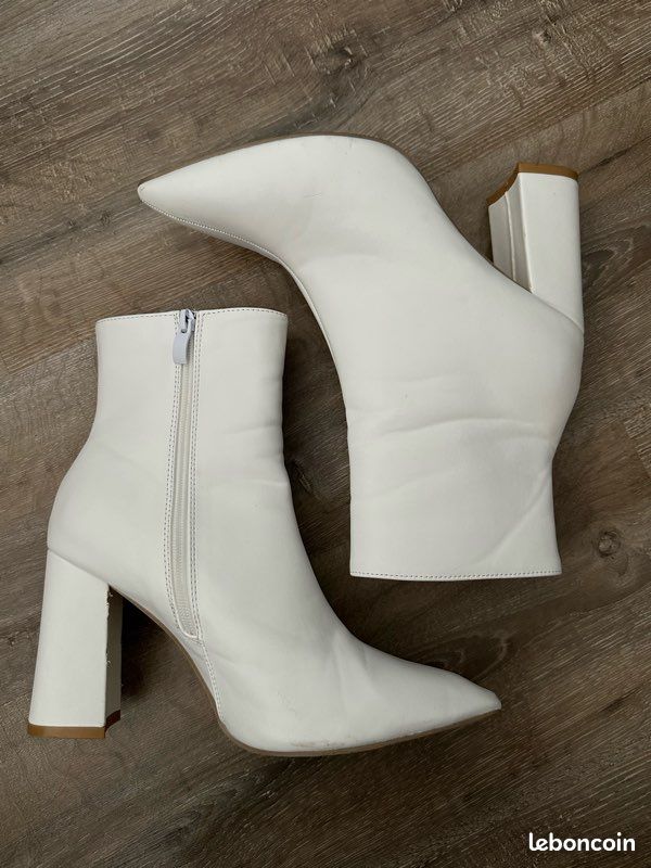 Bottines à talons blanches – Pointure 40 Chaussures