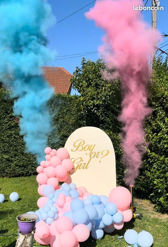 Canon à Confettis Gender Reveal - Lot 2 Bleus + 2 Roses, 28cm, Pour Baby Shower, Mariage Et Fêtes