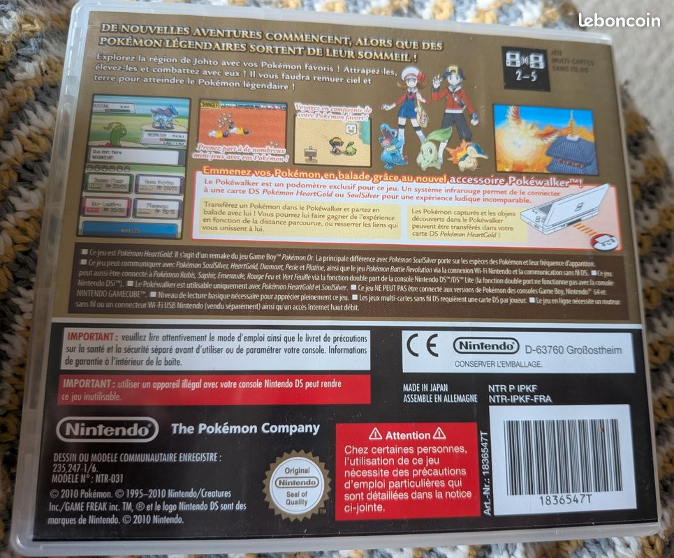 Pokémon Heartgold Nintendo DS boîte uniquement, sans le jeu (image 3)