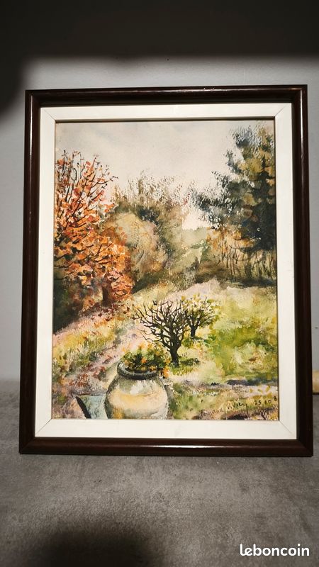 Tableau aquarelle thème de la nature signé Fernand Vivien (image 1)