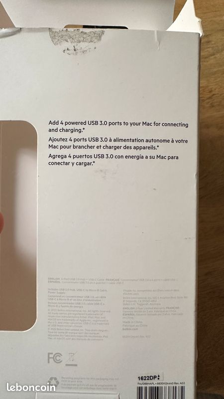 Belkin Hub USB 3.0 à 4 ports avec cable (image 6)