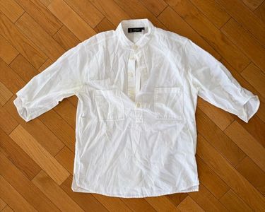 T-shirt Hazzys Homme Taille S - Blanc Rayé, Brodé, Col Rond, Manches Courtes, Coton