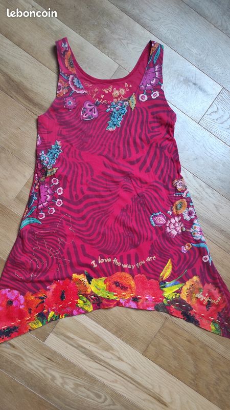 Blouse DESIGUAL chemise haut tunique taille. Manches courtes S