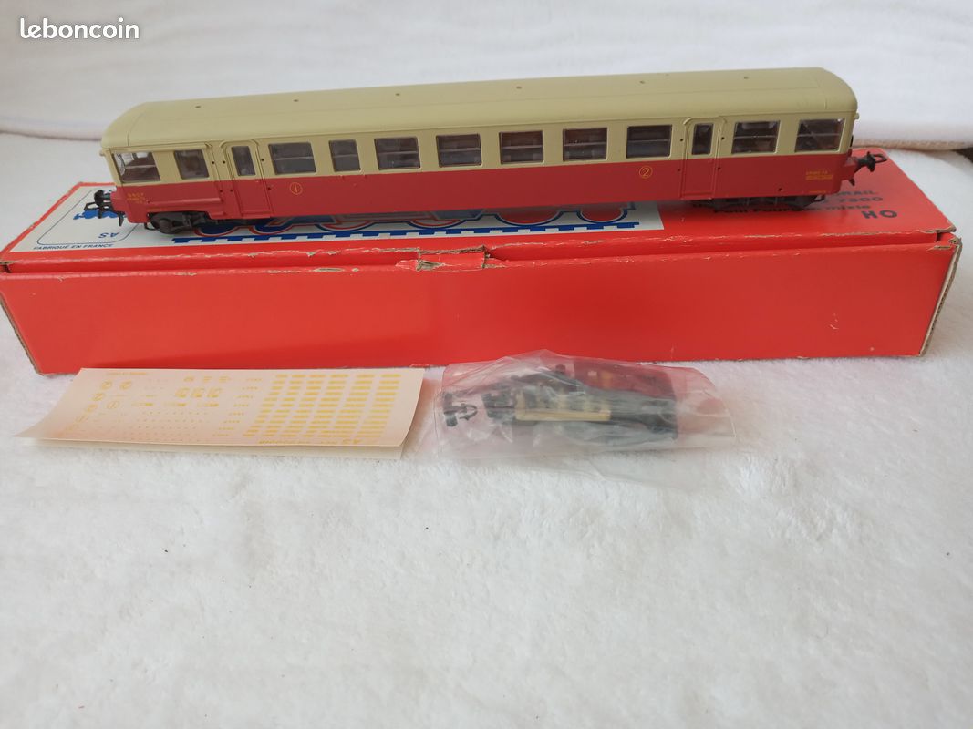 Remorque D'autorail HO 1/87 - Rail 37 HO41254 - ZR 27119, 2ème Classe, SNCF Rouge Et Crème - NEUF