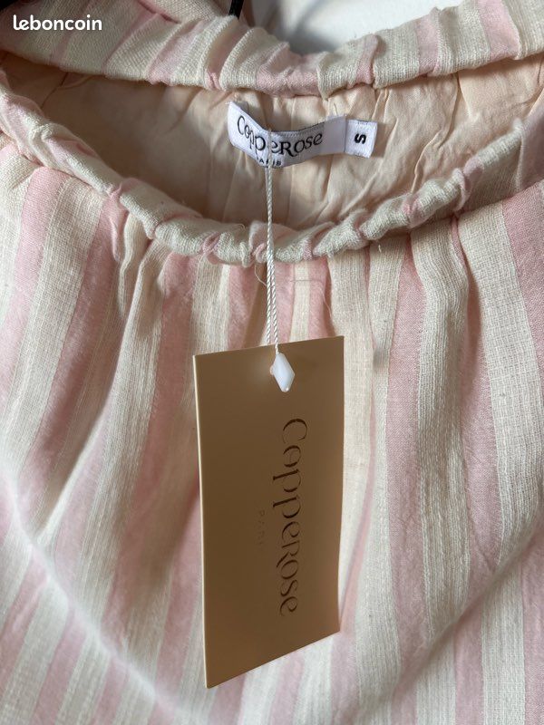 Ensemble chemise short écru et rose dragée S/M (image 8)