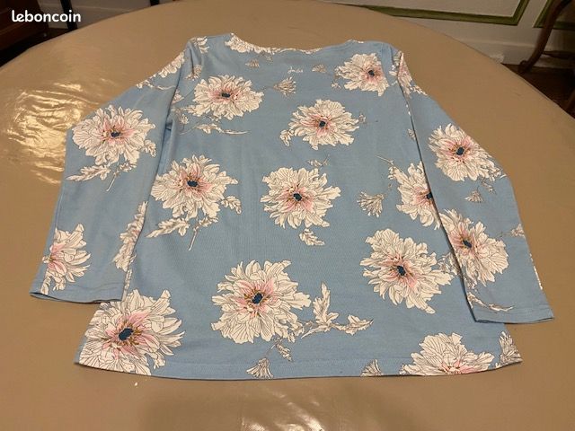 2 pièces fille bleu et blanc à rayures - tailles 6 à 16 ans | Haute Pression