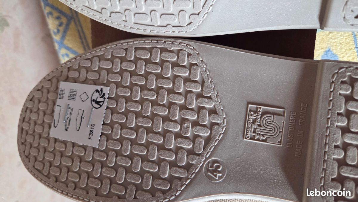 Chaussons/Pantoufles, Homme, pointure 45, en toile aérée, Neuves (image 6)