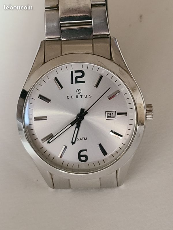 Montre vintage homme Certus 5ATM acier Montres Bijoux