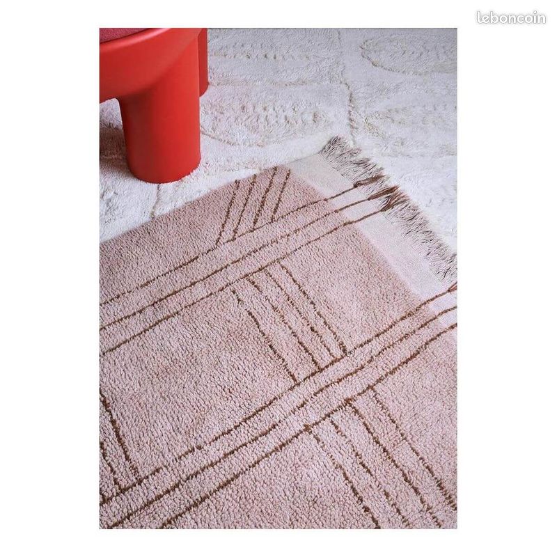 Tapis en laine lavable en machine ethnique pour salon Shuka Rose 200x300 (image 8)