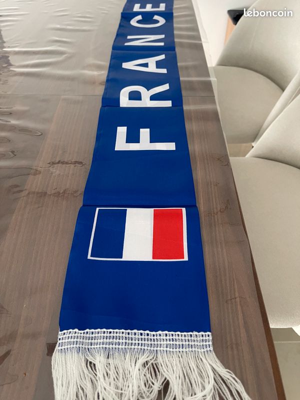 Écharpe Fan France – Tricolore, Tressée, 150 X 15 Cm, Pour Stade Et Quotidien