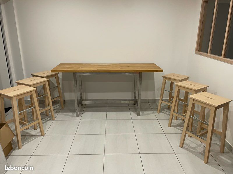 Table haute bar avec tabouret (image 1)