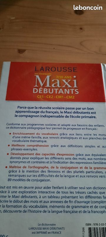 Dictionnaire LAROUSSE 7/10 ans du CE1 au CM2 (image 2)