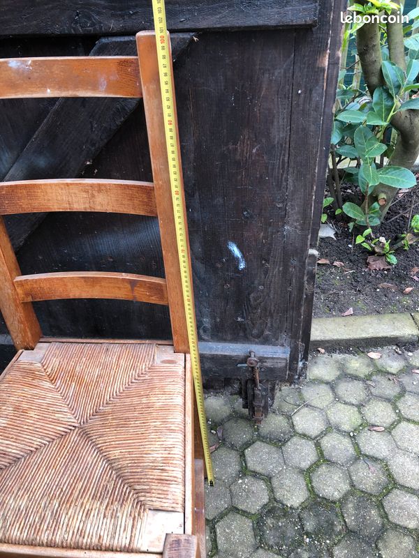 Chaise Ancienne Bois Paillage (image 3)