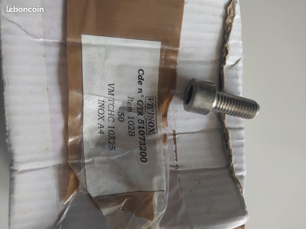 Vends 50 Vis BTR TCHC M10×25 Inox A4-professionnelles (image 2)