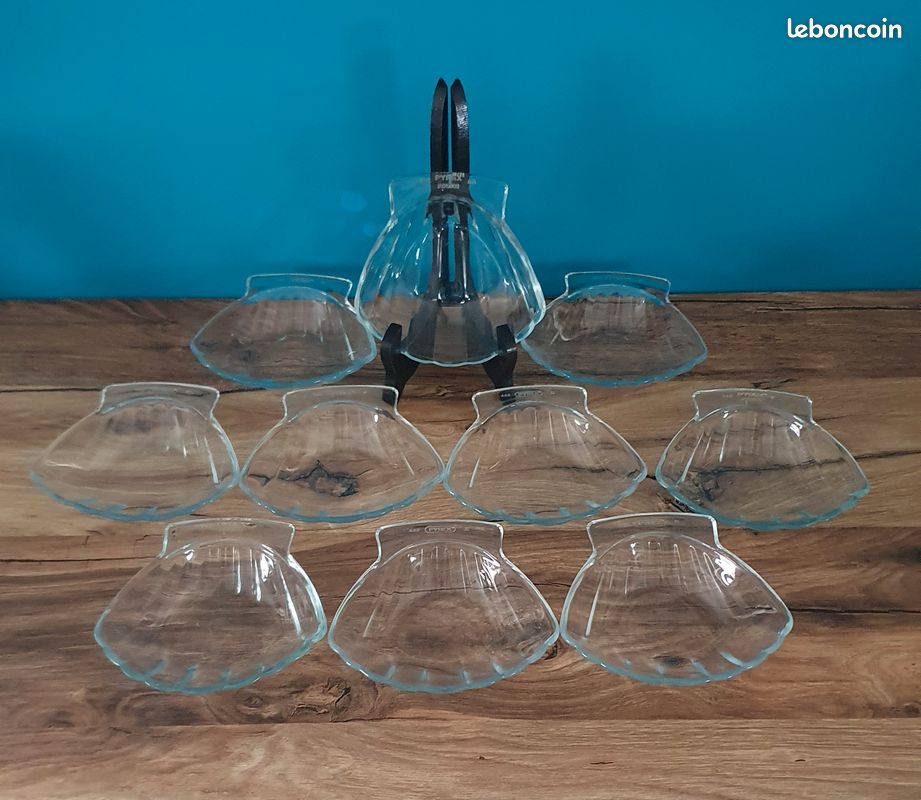 Lot De Coquilles Saint-Jacques Pyrex France – Vintage – Plat à Gratin – État D’Occasion