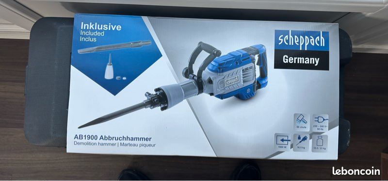 Marteau Piqueur Scheppach AB1900 - 1900W Force de frappe 60 Joules (image 1)