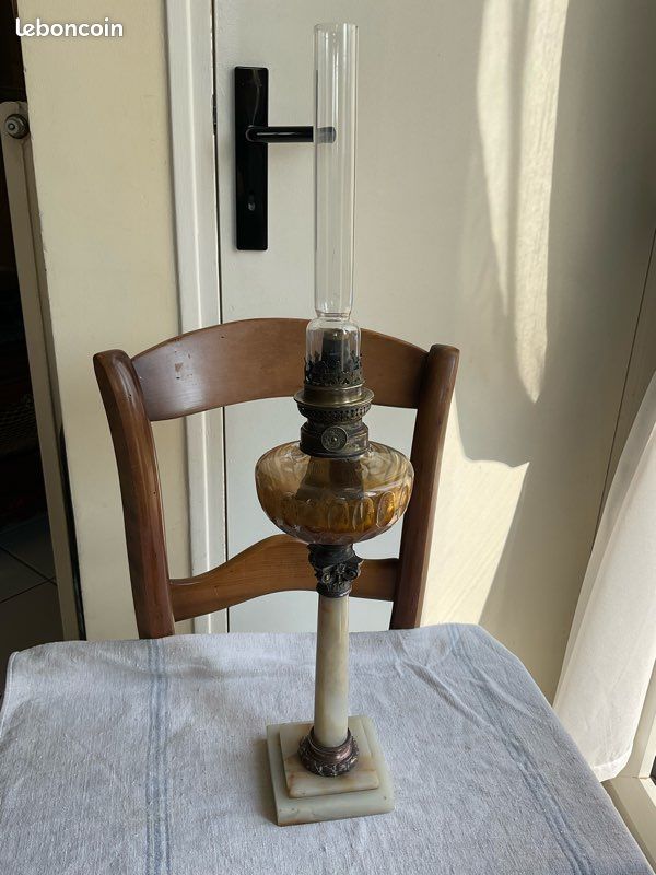 Vitre De Lampe à Pétrole Ancienne - Verre Ciselé Pour Calêche Ou Vélo - French Antique