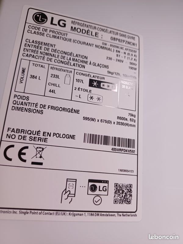 Refrigerateur congélateur (image 3)