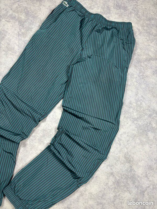 Jogging Lacoste sport vert/noir coupe large logo brodé - XS (image 3)
