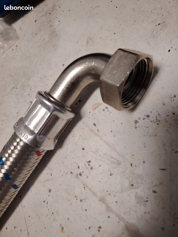 Tuyau blindé tresse flexible en acier inox longueur 0,5m DN25 pour surpresseurs (image 2)