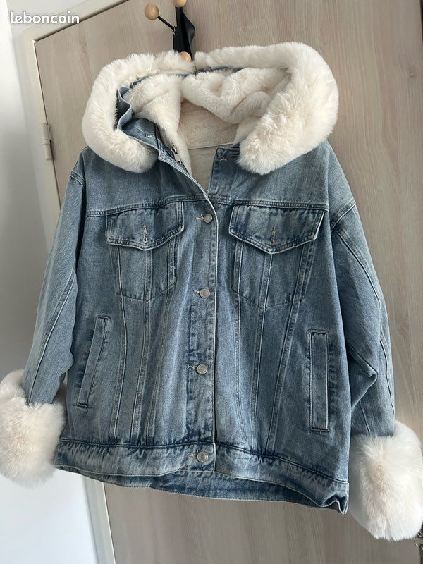 Veste en jean femme avec fourrure Vêtements