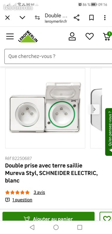 Prises de courant schneider double étanche (image 1)