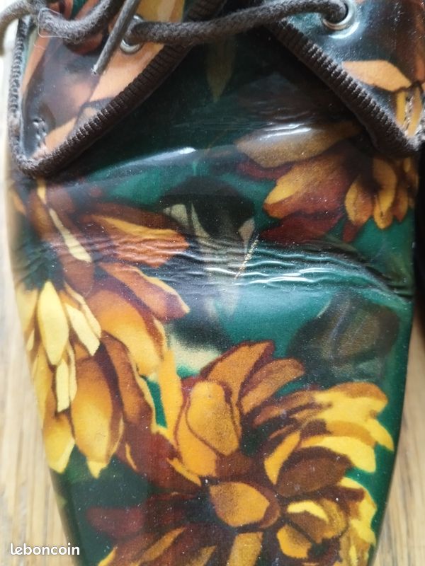 Derbies Dolce & Gabbana vertes imprimées fleurs jaunes (image 3)