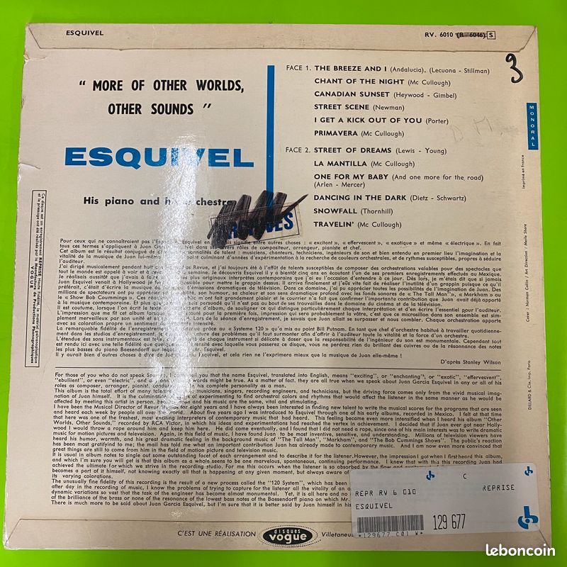 Vinyle Esquivel His Piano And His Orchestra* - More Of Other Worlds, Other Sounds (image 2)