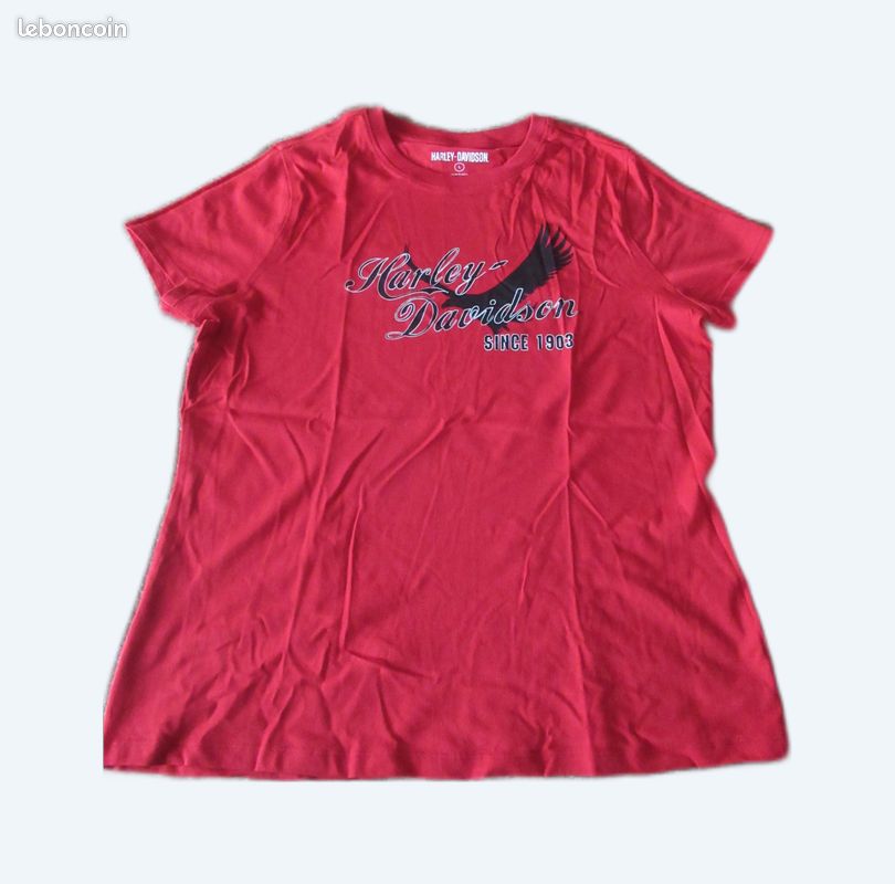 T Shirt biker femme marque Harley -L - rouge (image 1)