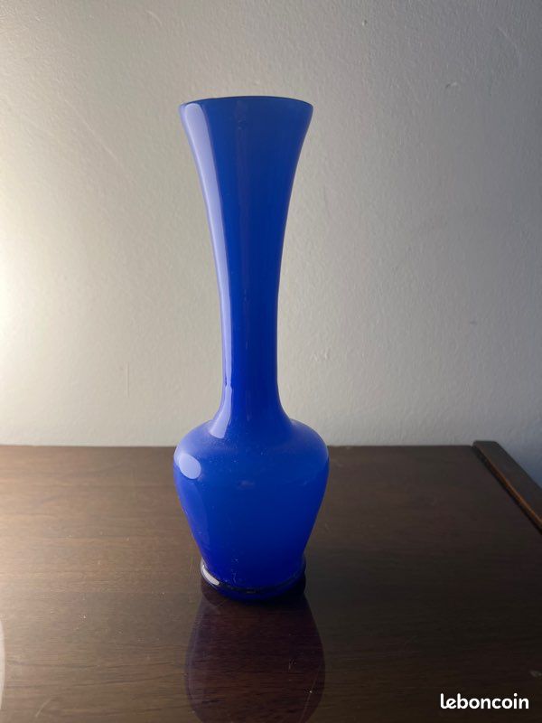 Vases Murano soufflés bleu et jaune (image 2)