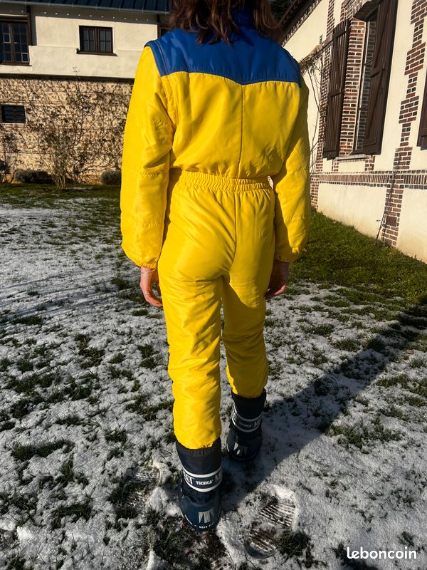 Combinaison De Ski Vintage Colmar - Jaune - Taille S - Années 80/90