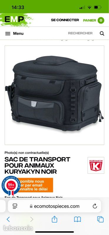 Sac transport chien moto Accessoires animaux