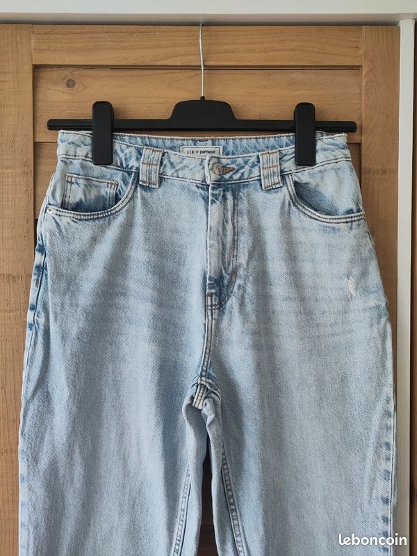 👖 Jean mom taille haute Pimkie femme – taille 38 – bleu clair