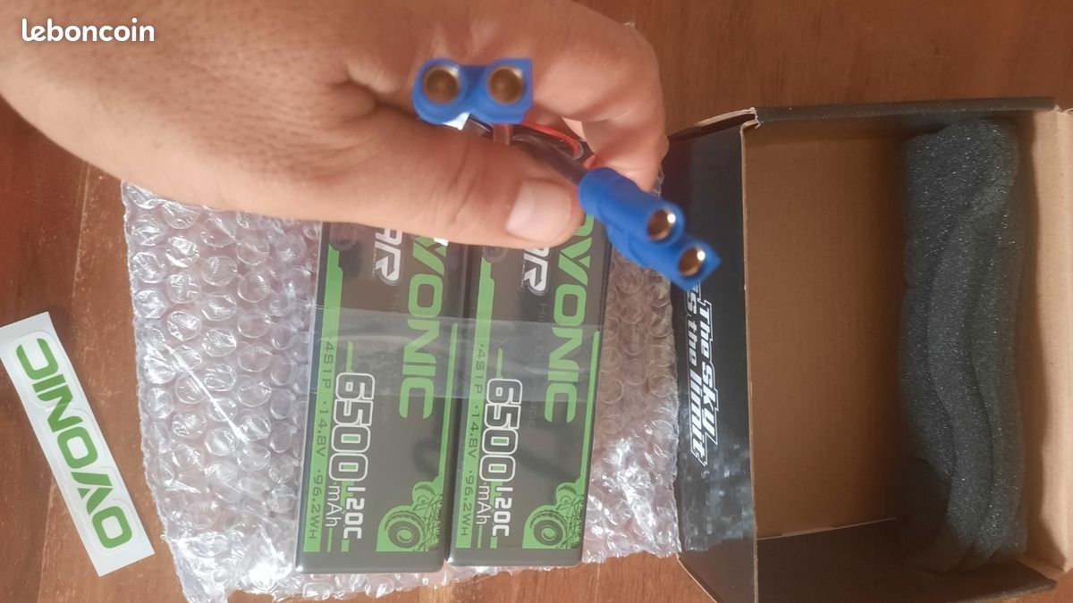 Batteries Lipo 4S 14.8V Ovonic | Lot De 2 - 6500mAh 120C Avec Prise EC5 Pour RC