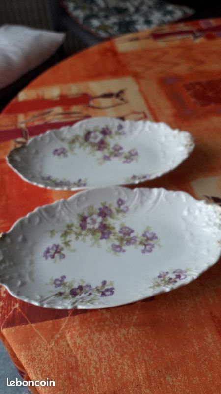 2 petits plats porcelaine Apéritif E.Bourgeois (image 2)