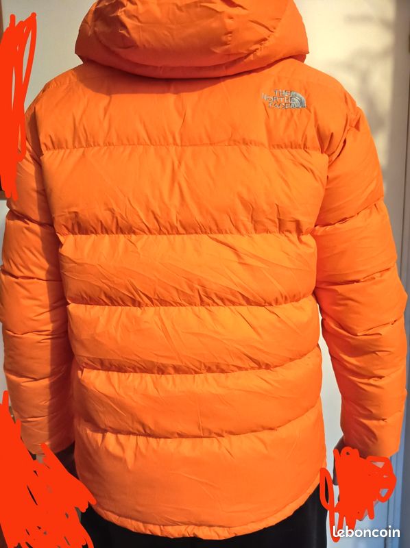 Doudoune Parka Vintage Eddie Bauer Orange - Remplissage Duvet D'oie - Taille L - Années 80/90