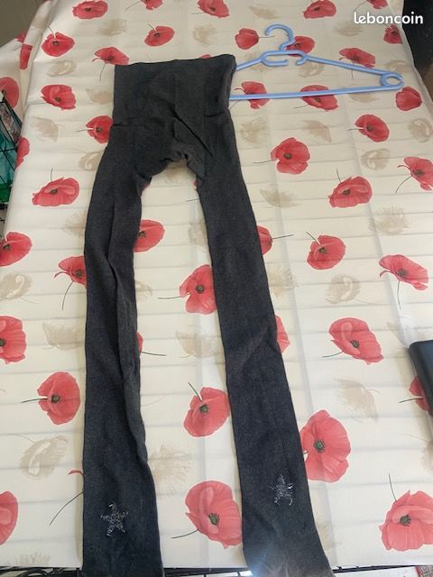 Collant monoprix laine gris neuf 10 ans (image 1)