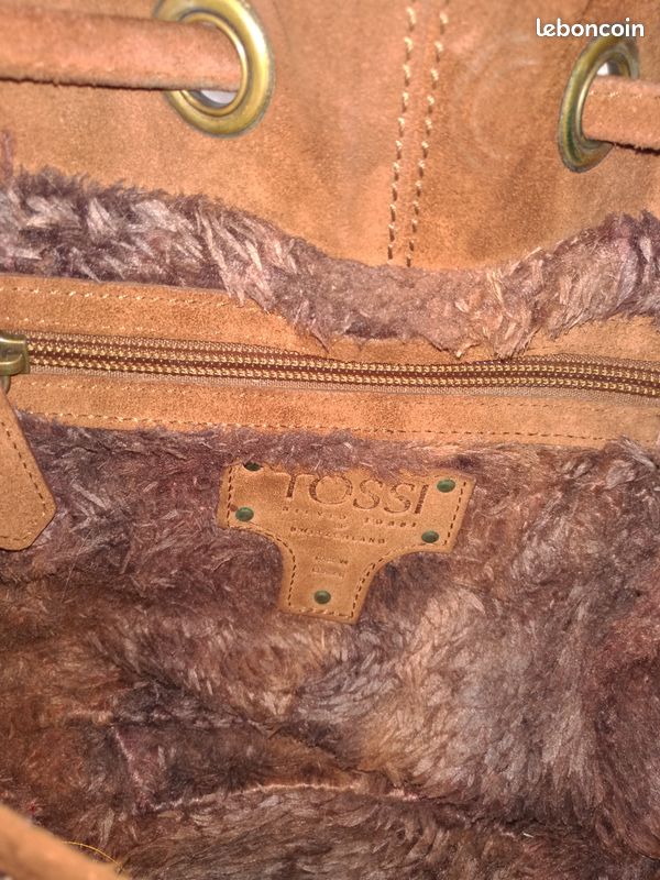 Sac à main Tossi cuir nubuck marron (image 8)