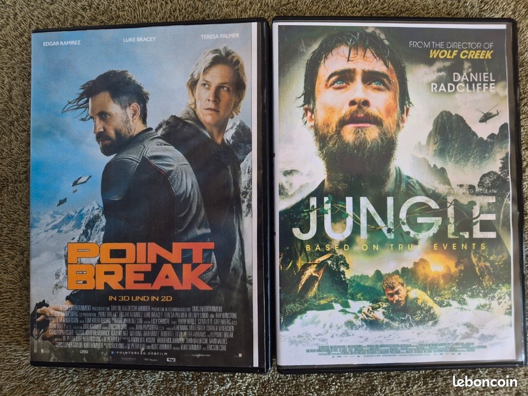 Lot 2 DVD Aventure Survie Montagne Point Break Jungle (image 1)