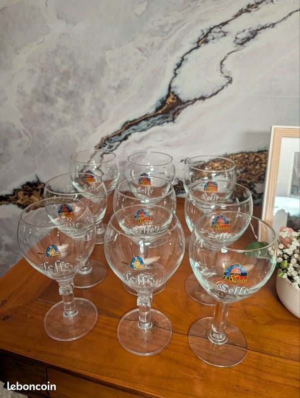 9 verres à bière leffe (image 1)