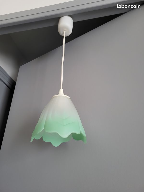Tulipe pour luminaire Art Déco signée Degué - Verre dépoli