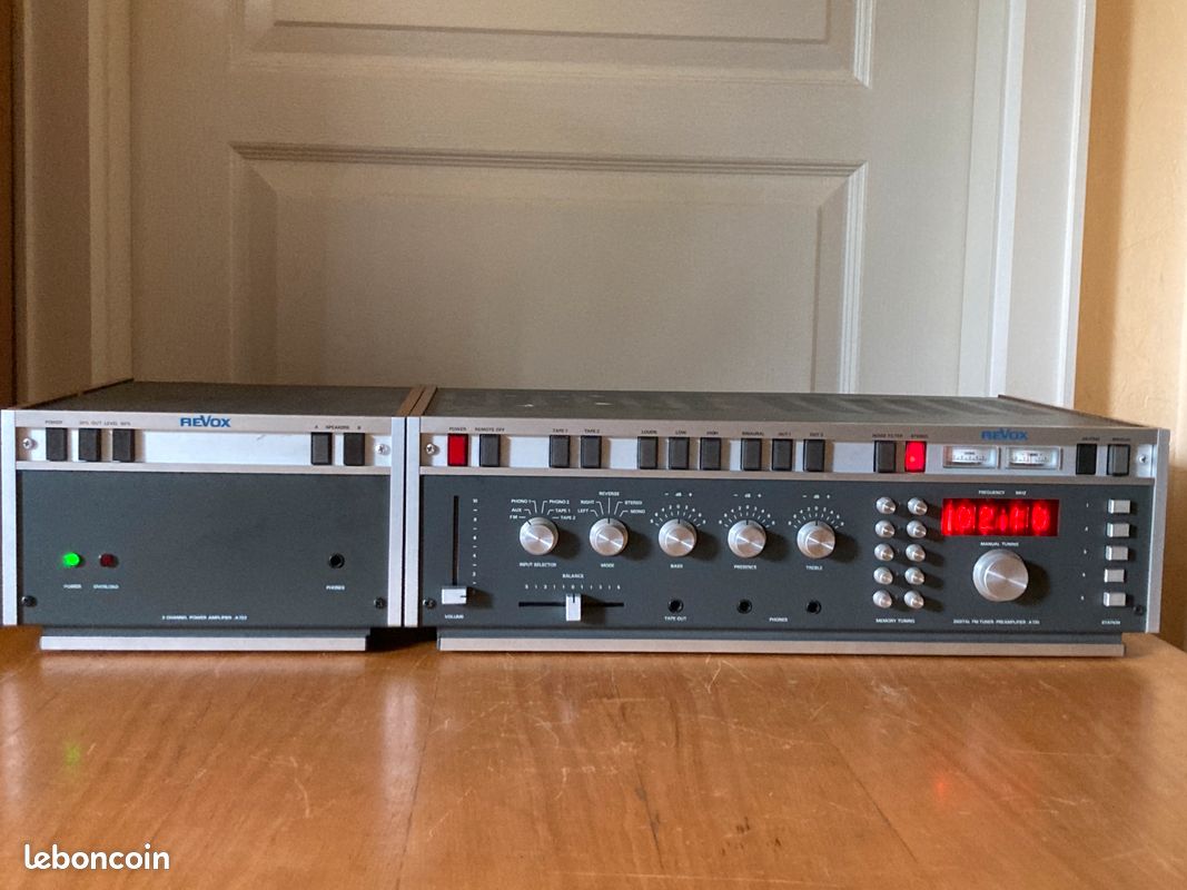 Revox A720 amplificateur + préamplificateur REVOX A722 avec tubes Nixies / LIVRASON OFFERTE (image 1)