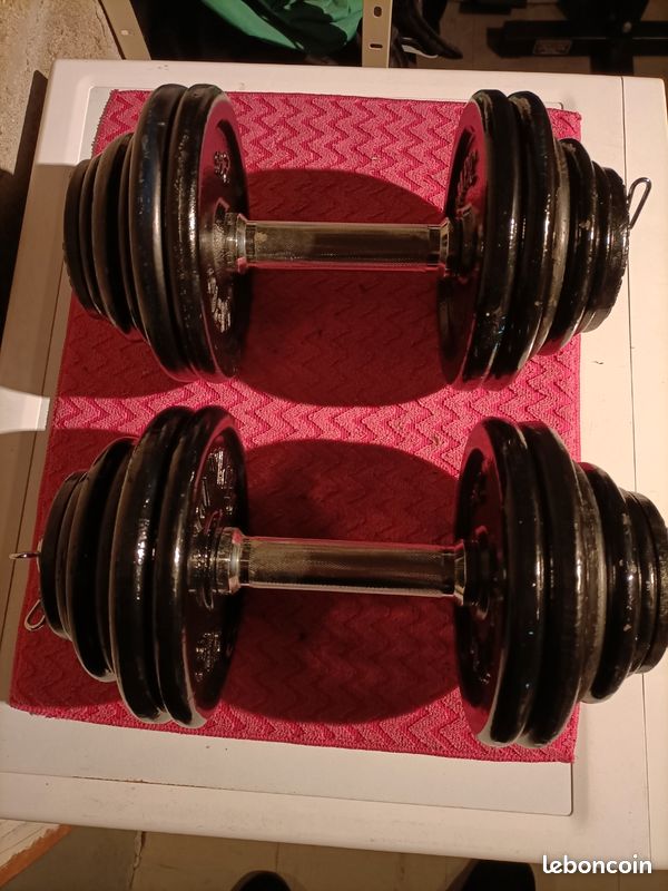 Paire d'haltères compacts 100 kg en fonte - Heavy duty California Original