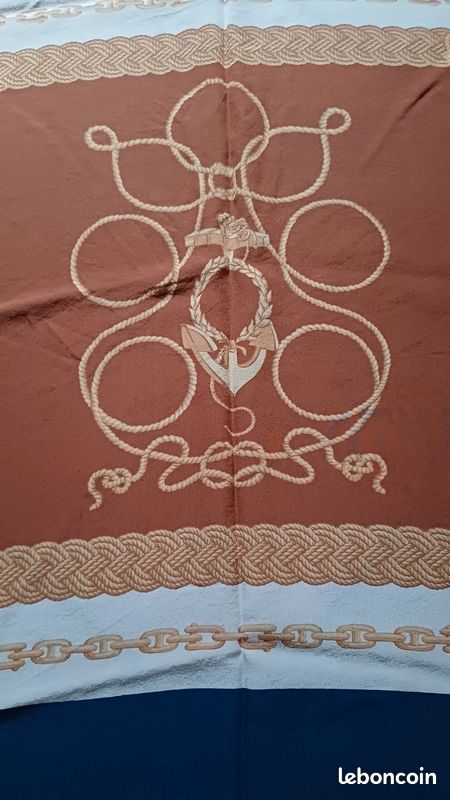 Foulard Carré Vintage JODHPUR En Soie 100% - Multicolore Motif Géométrique - Fait Main Italie